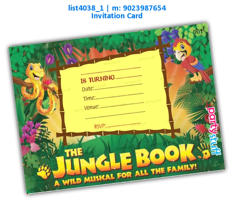 Jungle Invitation Card 3 | Printed list4038_1 Printed Cards