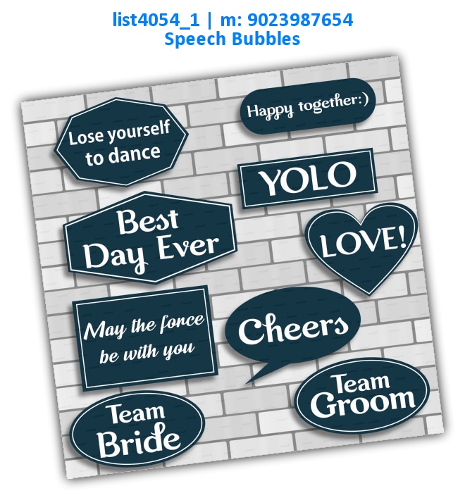 Wedding Speech Bubbles 7 | Printed list4054_1 Printed Props