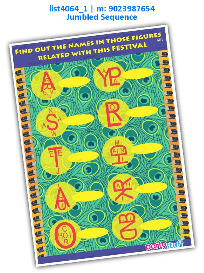 Find Festival Name list4064_1 Printed Paper Games