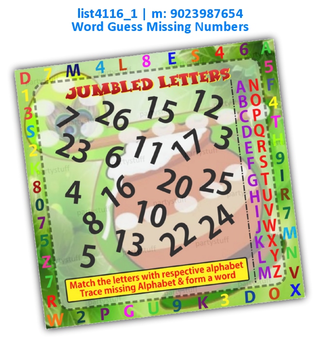Janmashtami Guess Word list4116_1 Printed Paper Games