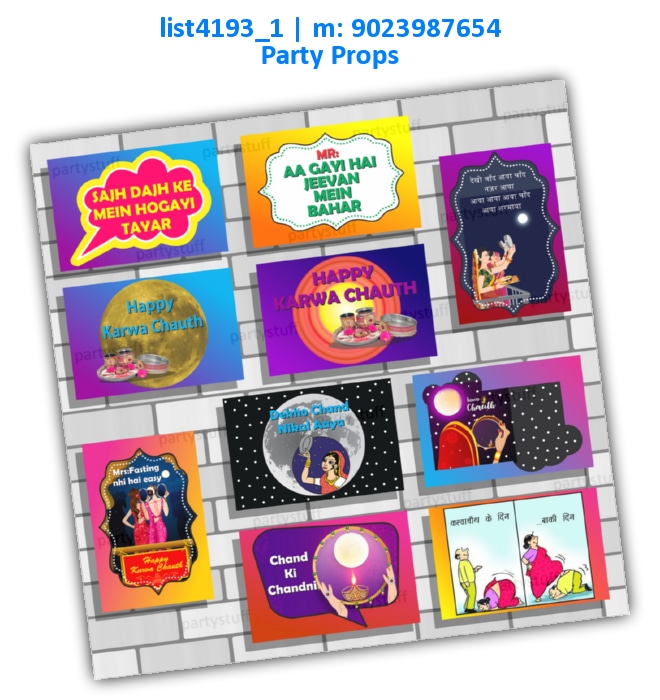 Karwachauth Party Props 2 | Printed list4193_1 Printed Props