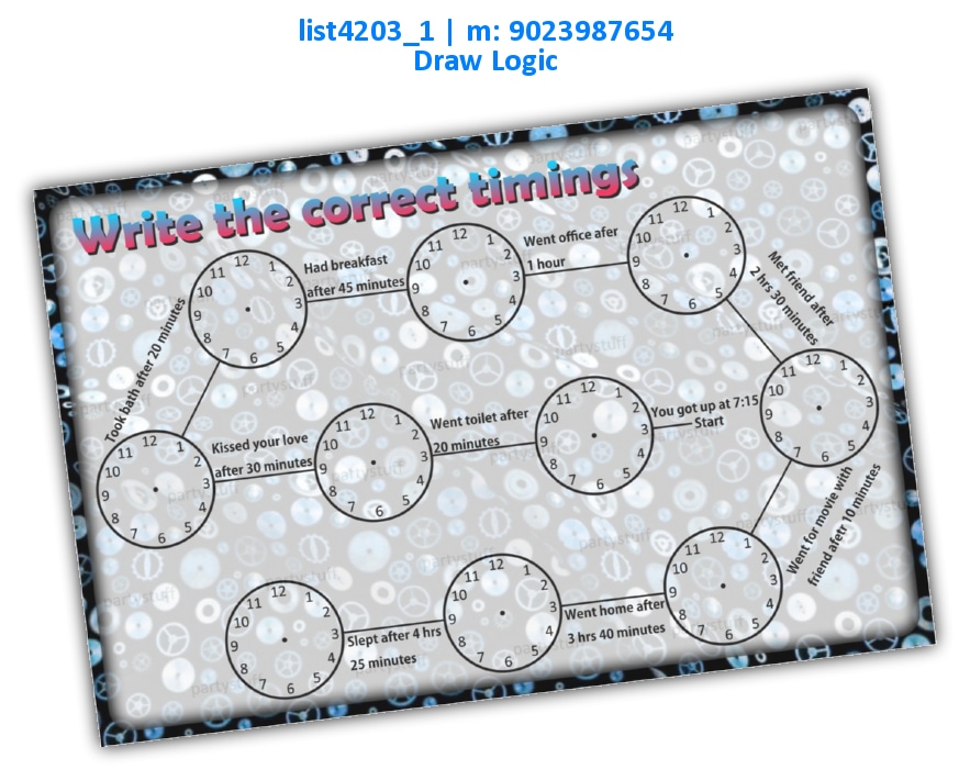 Calculate and Draw Timings list4203_1 Printed Paper Games