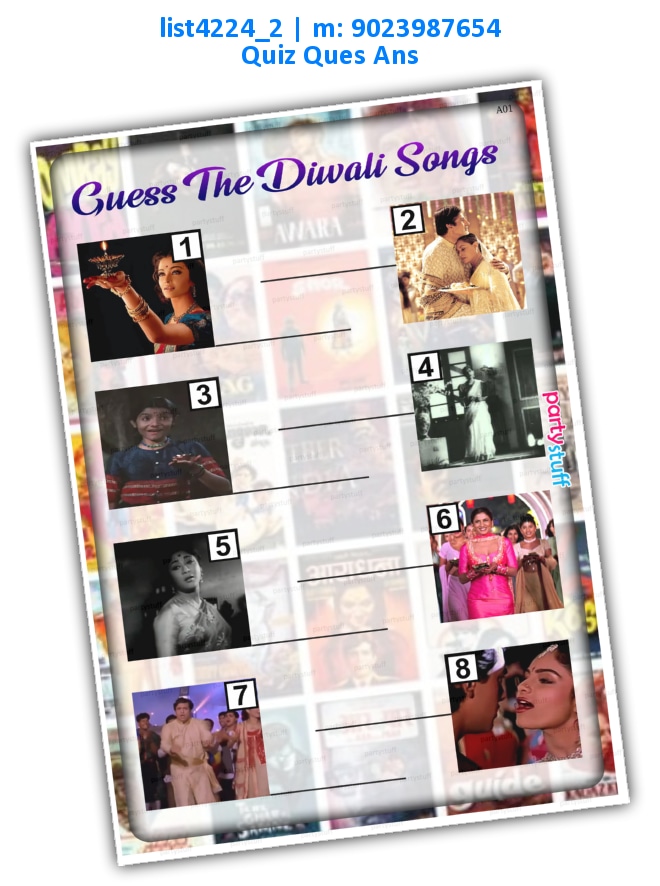 Guess Diwali Songs list4224_2 PDF Paper Games