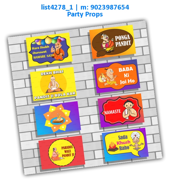 Pandit Party Props | Printed list4278_1 Printed Props