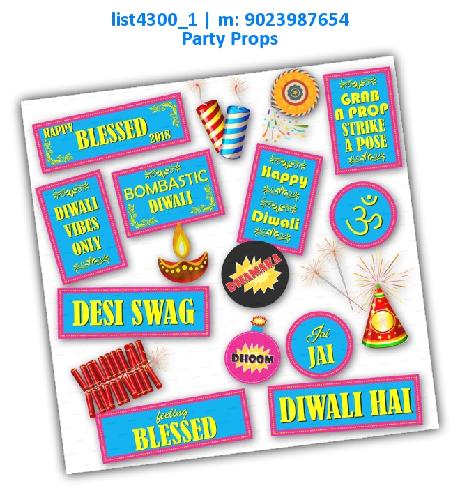 Diwali party props 2 | Printed list4300_1 Printed Props