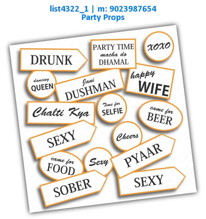 Party Props 5 | Printed list4322_1 Printed Props