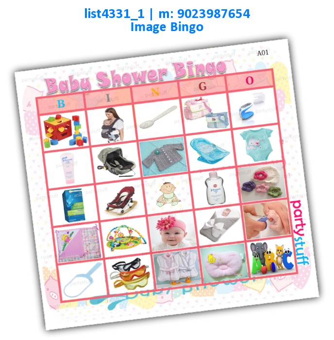 Baby Items Bingo | Printed list4331_1 Printed Tambola Housie