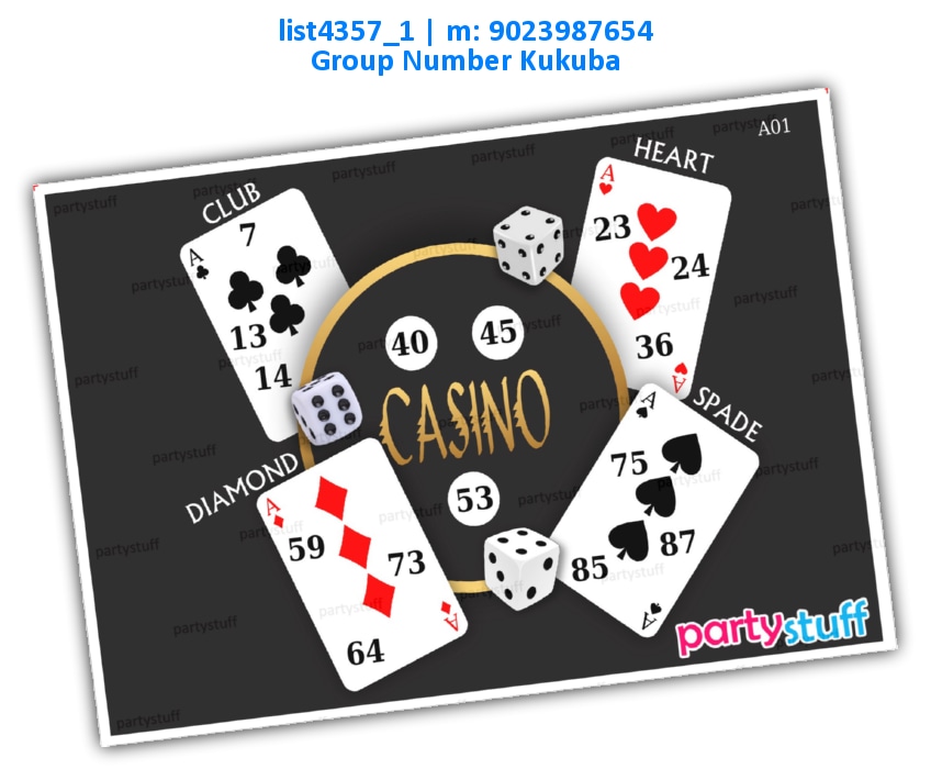 Casino kukuba | Printed list4357_1 Printed Tambola Housie