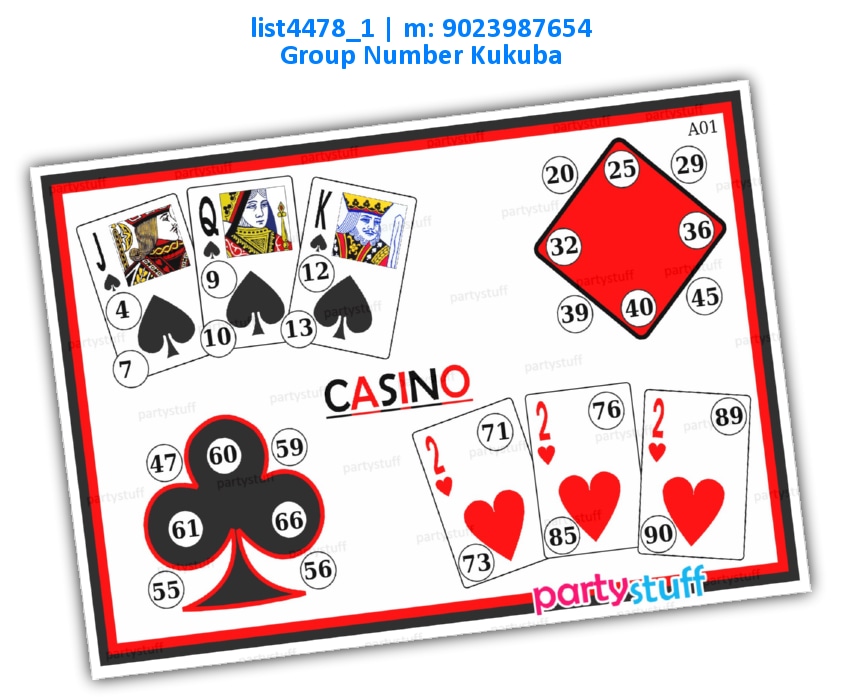 Playing Cards kukuba 15 | Printed list4478_1 Printed Tambola Housie