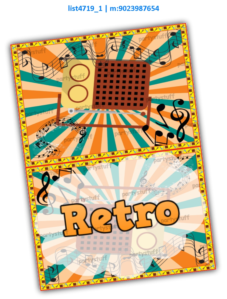 Retro Tented Cards | Printed list4719_1 Printed Decoration