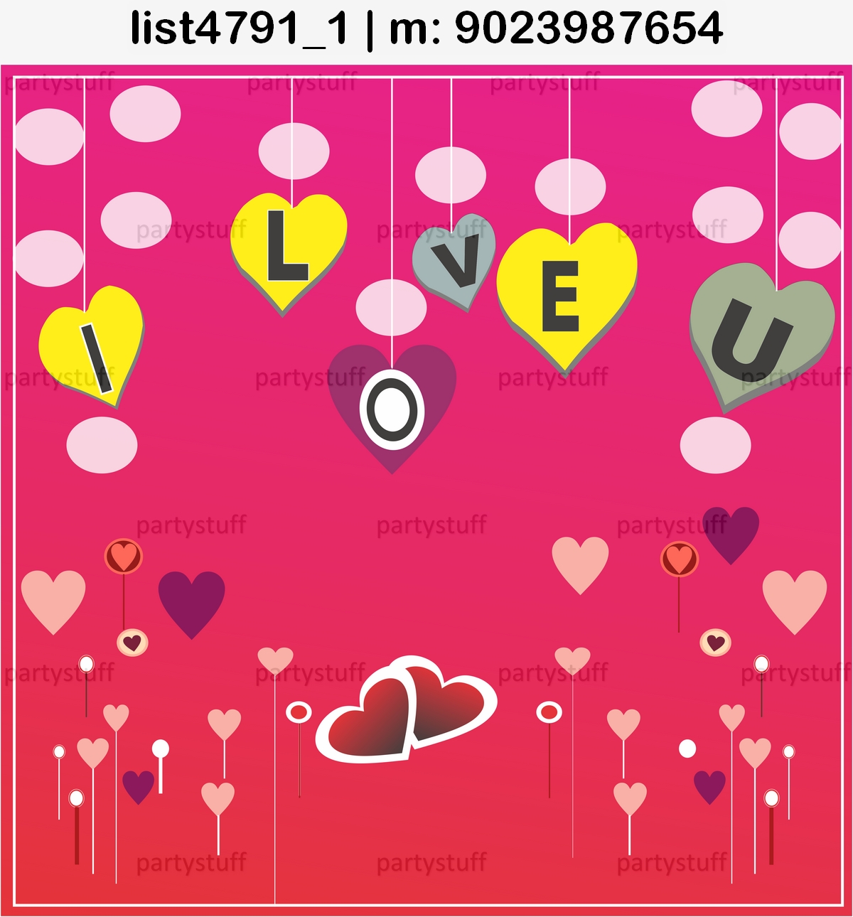 I Love You kukuba | Printed list4791_1 Printed Tambola Housie