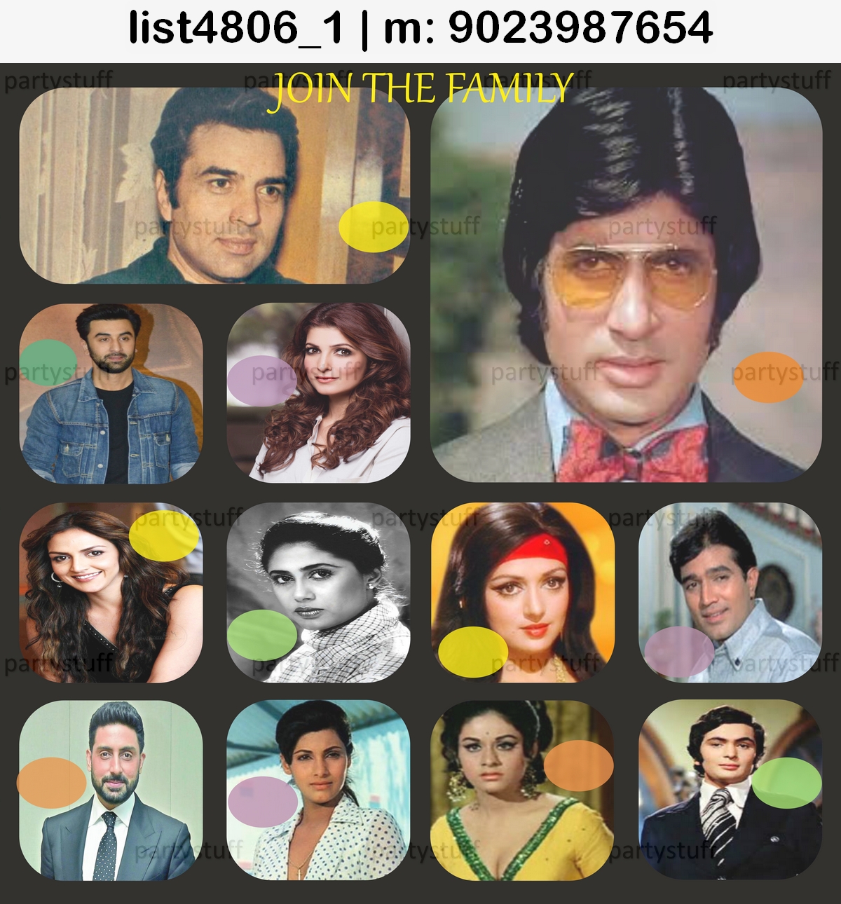 Bollywood Family kukuba | Printed list4806_1 Printed Tambola Housie