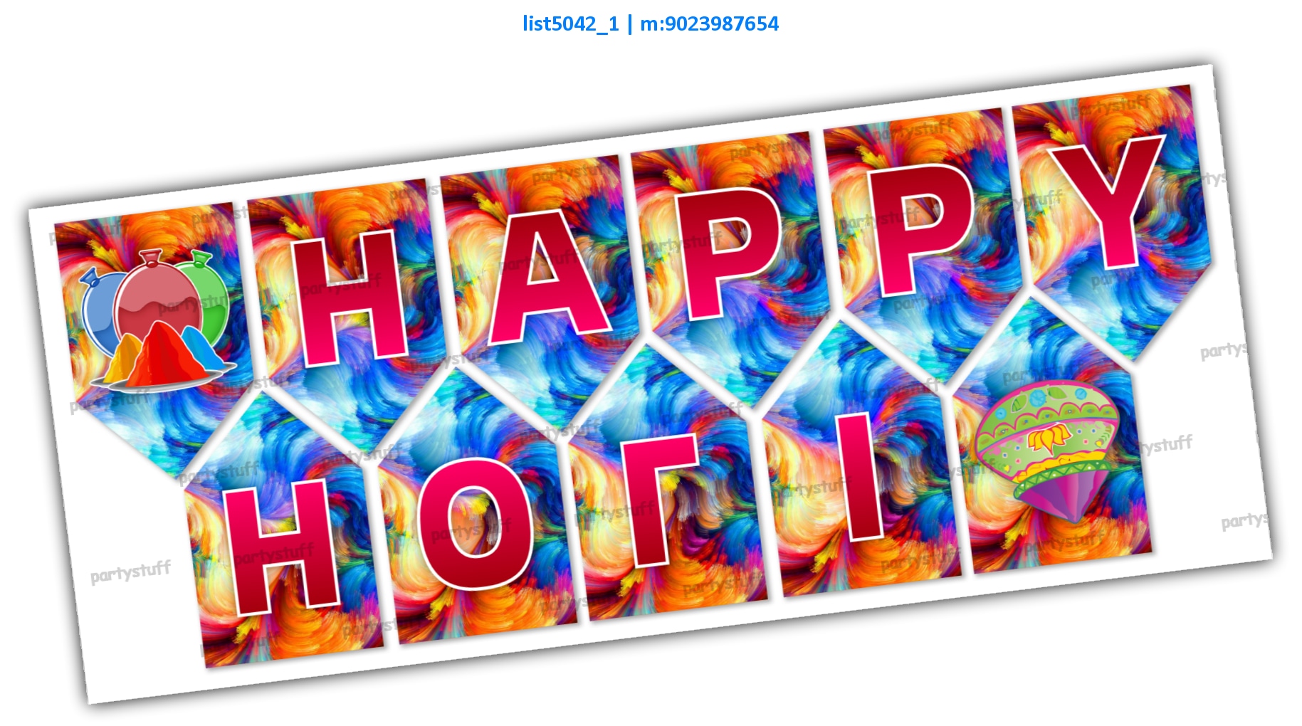 Holi Alphabet Garland | Printed list5042_1 Printed Decoration