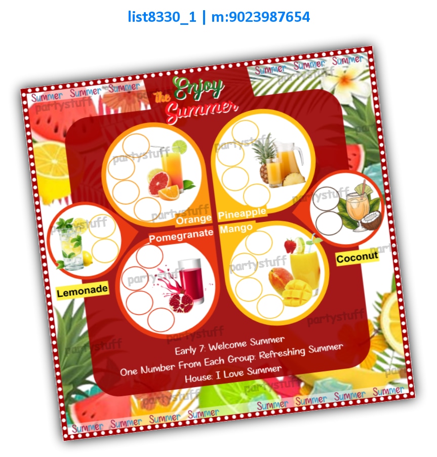 Tambola Housie | Printed list8330_1 Printed Tambola Housie