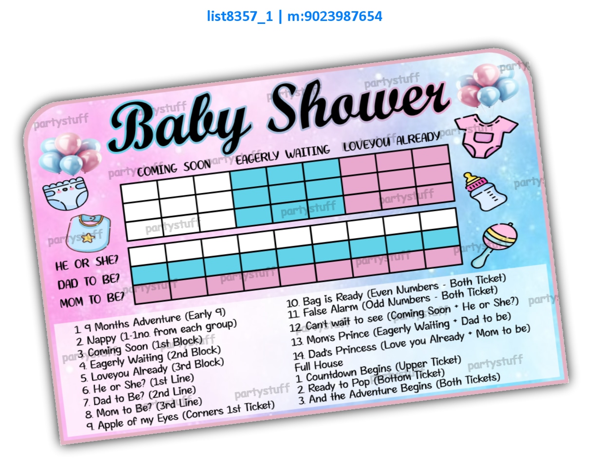 Tambola Housie | Printed list8357_1 Printed Tambola Housie