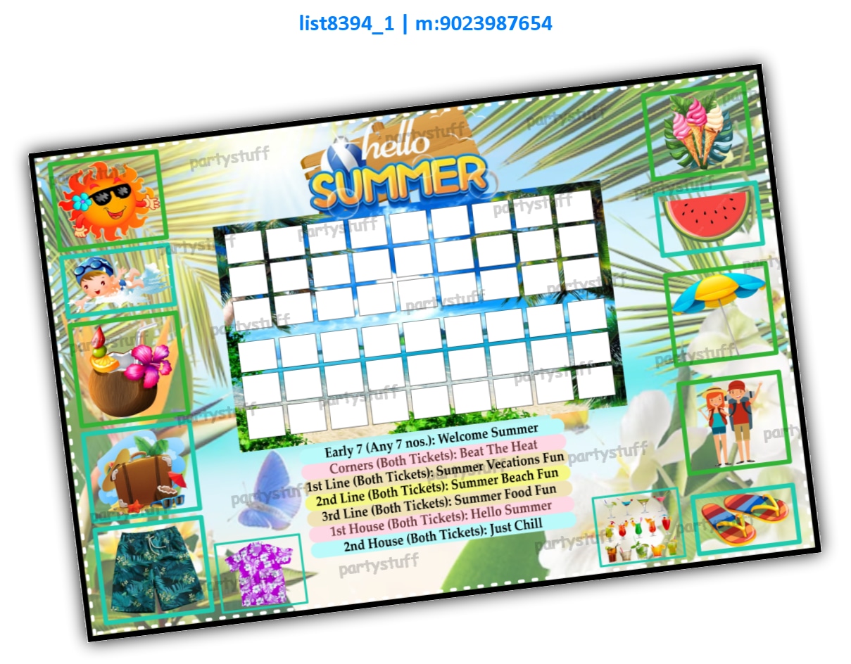 Tambola Housie | Printed list8394_1 Printed Tambola Housie