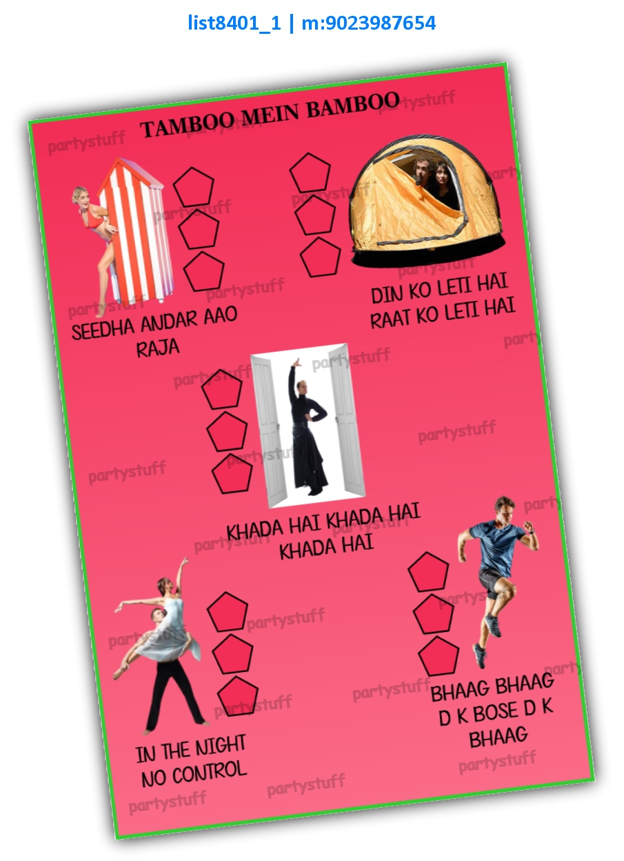 Tambola Housie | Printed list8401_1 Printed Tambola Housie