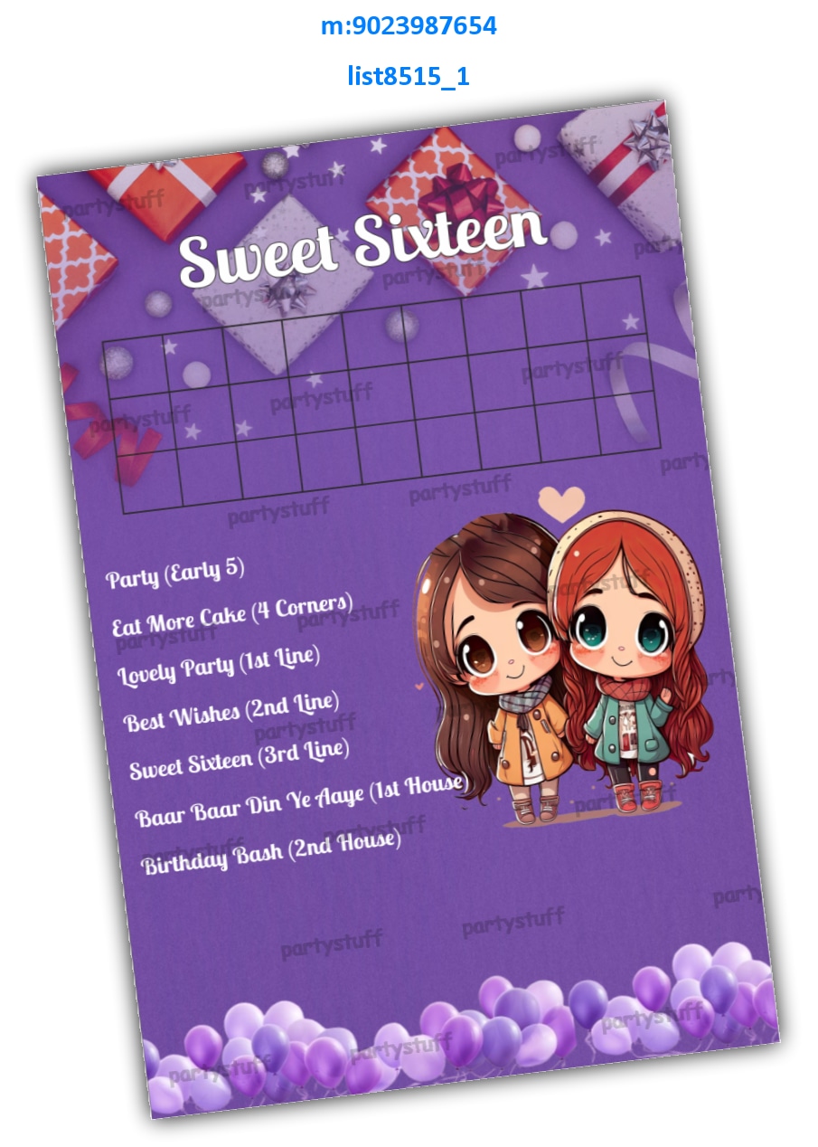 Tambola Housie | Printed list8515_1 Printed Tambola Housie