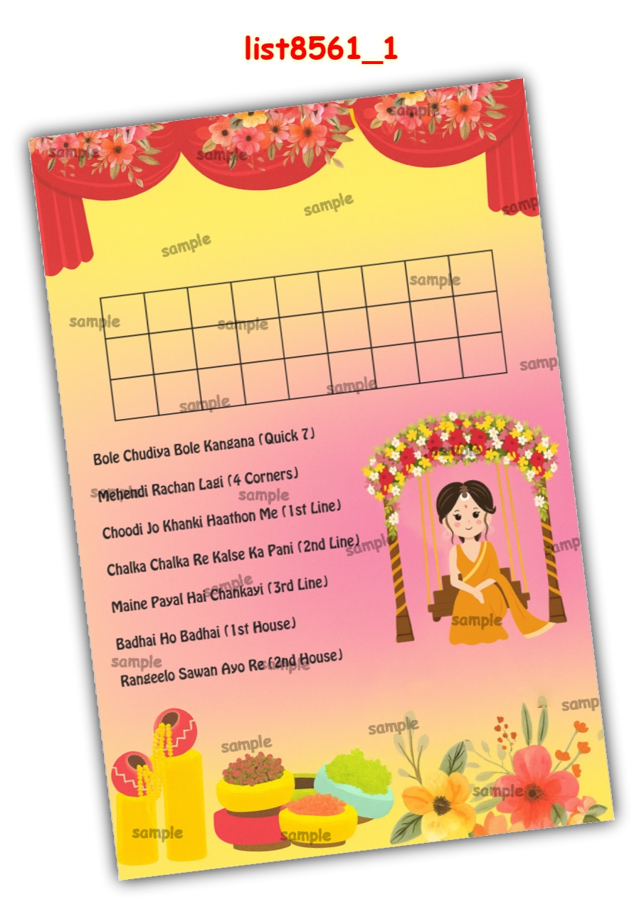 Tambola Housie | Printed list8561_1 Printed Tambola Housie