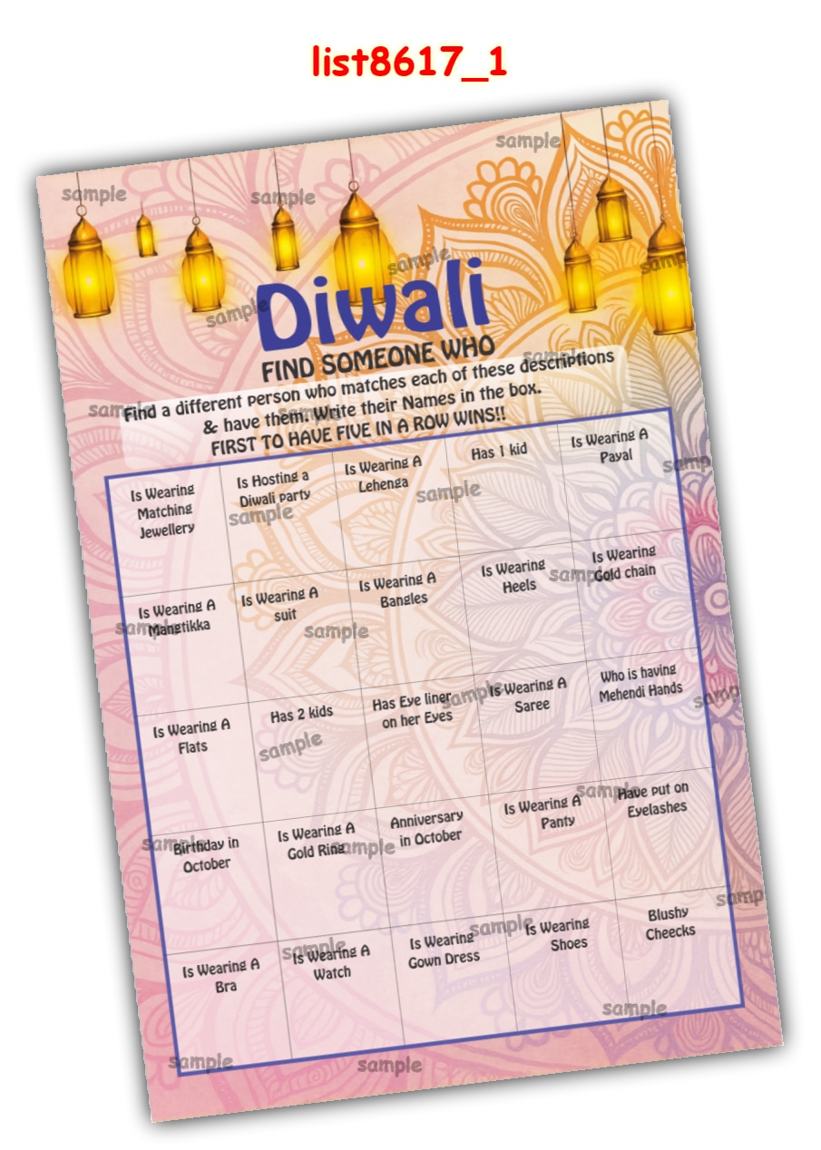 Paper Games | Printed list8617_1 Printed Paper Games