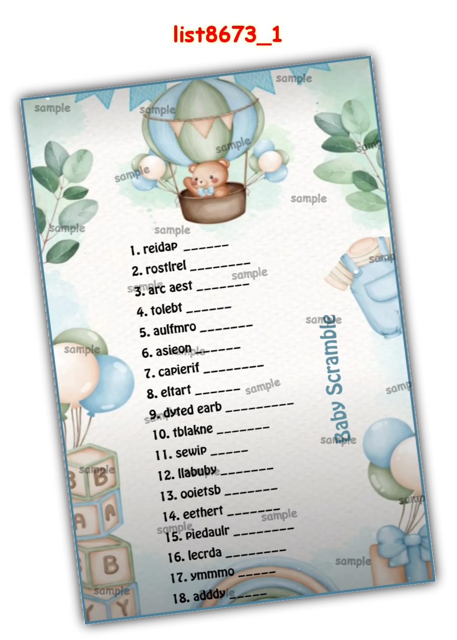 Paper Games | Printed list8673_1 Printed Paper Games