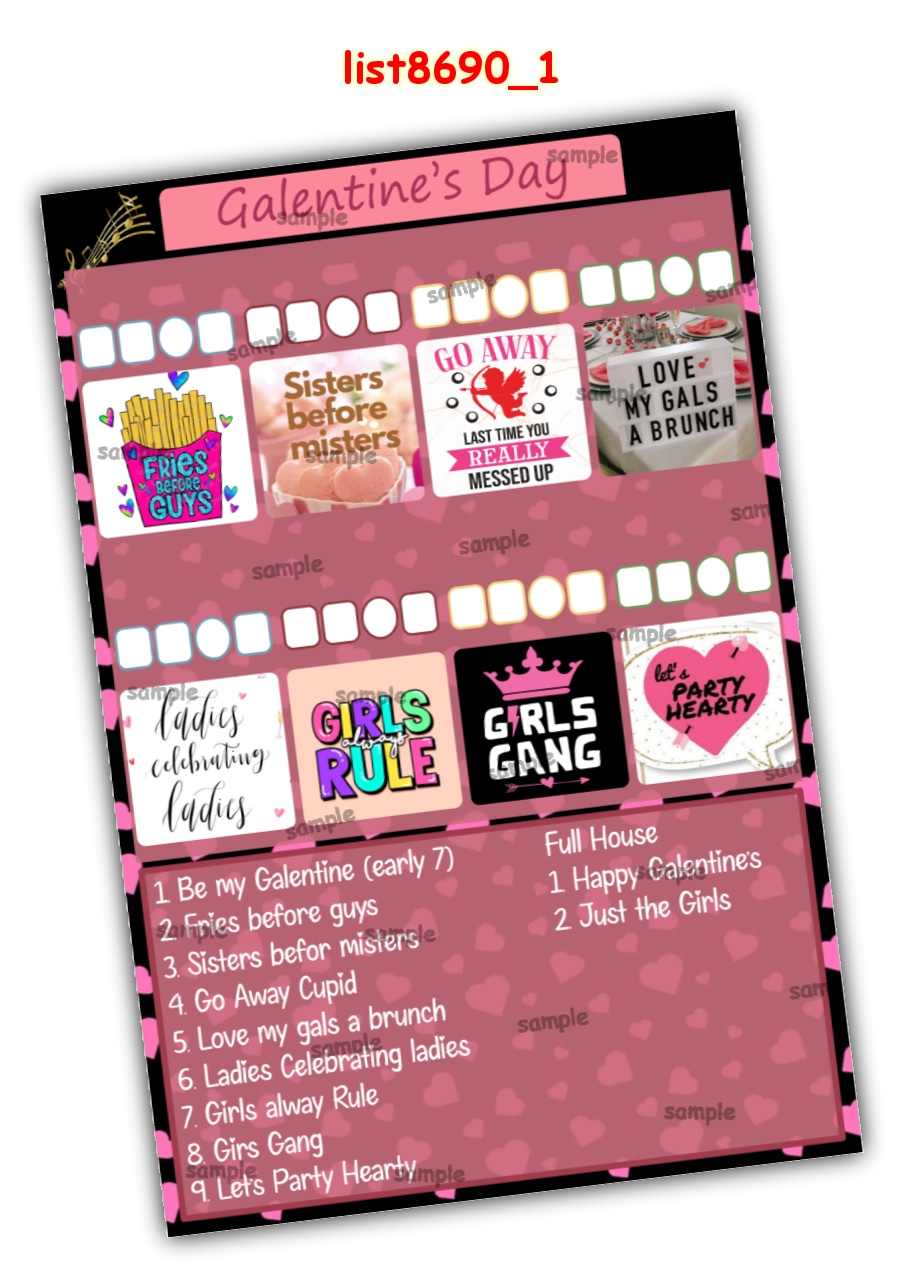 Tambola Housie | Printed list8690_1 Printed Tambola Housie