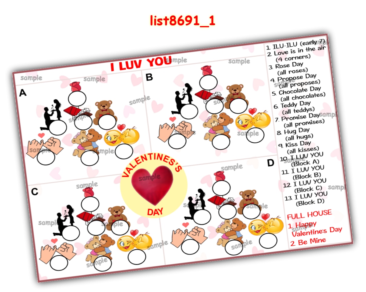 Tambola Housie | Printed list8691_1 Printed Tambola Housie