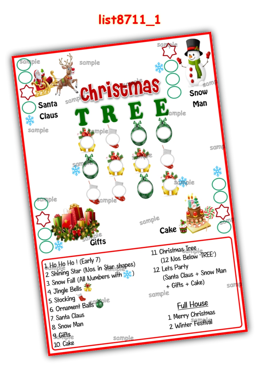 Tambola Housie | Printed list8711_1 Printed Tambola Housie