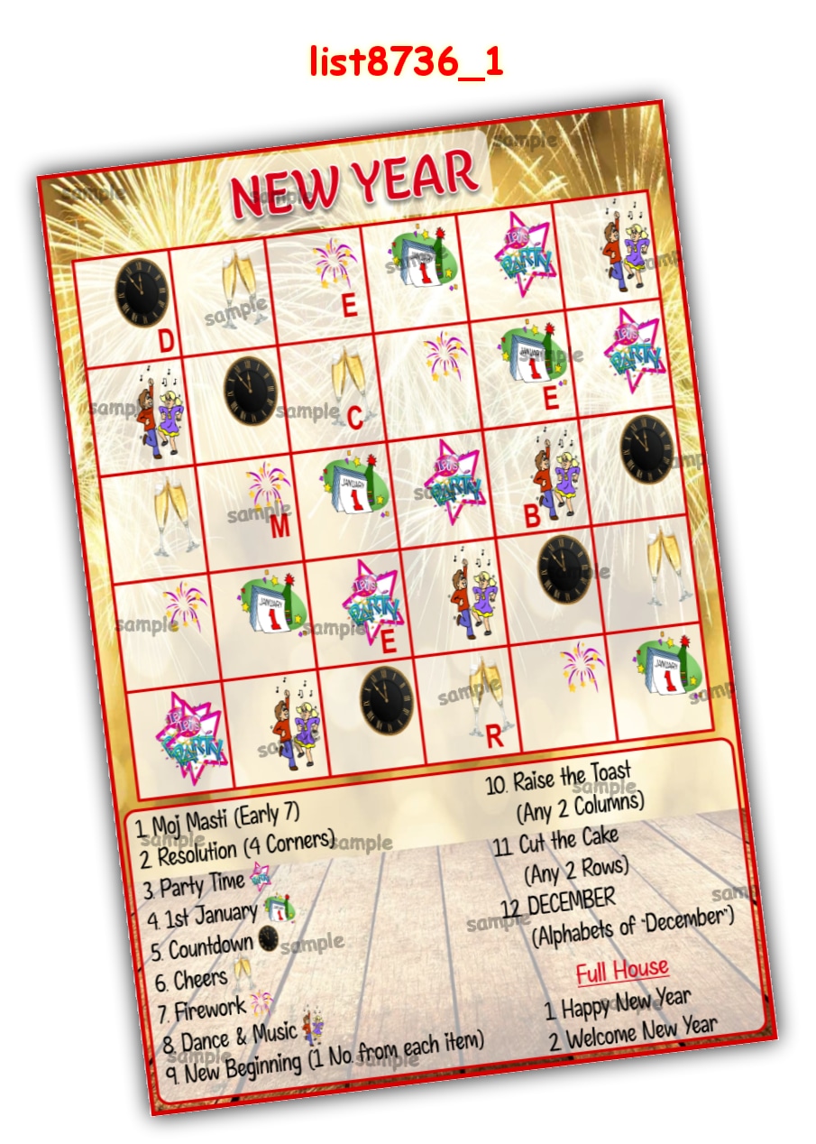 Tambola Housie | Printed list8736_1 Printed Tambola Housie