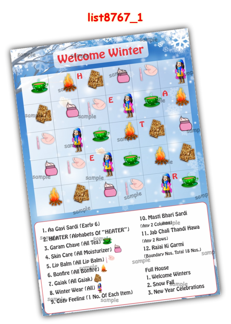 Tambola Housie | Printed list8767_1 Printed Tambola Housie