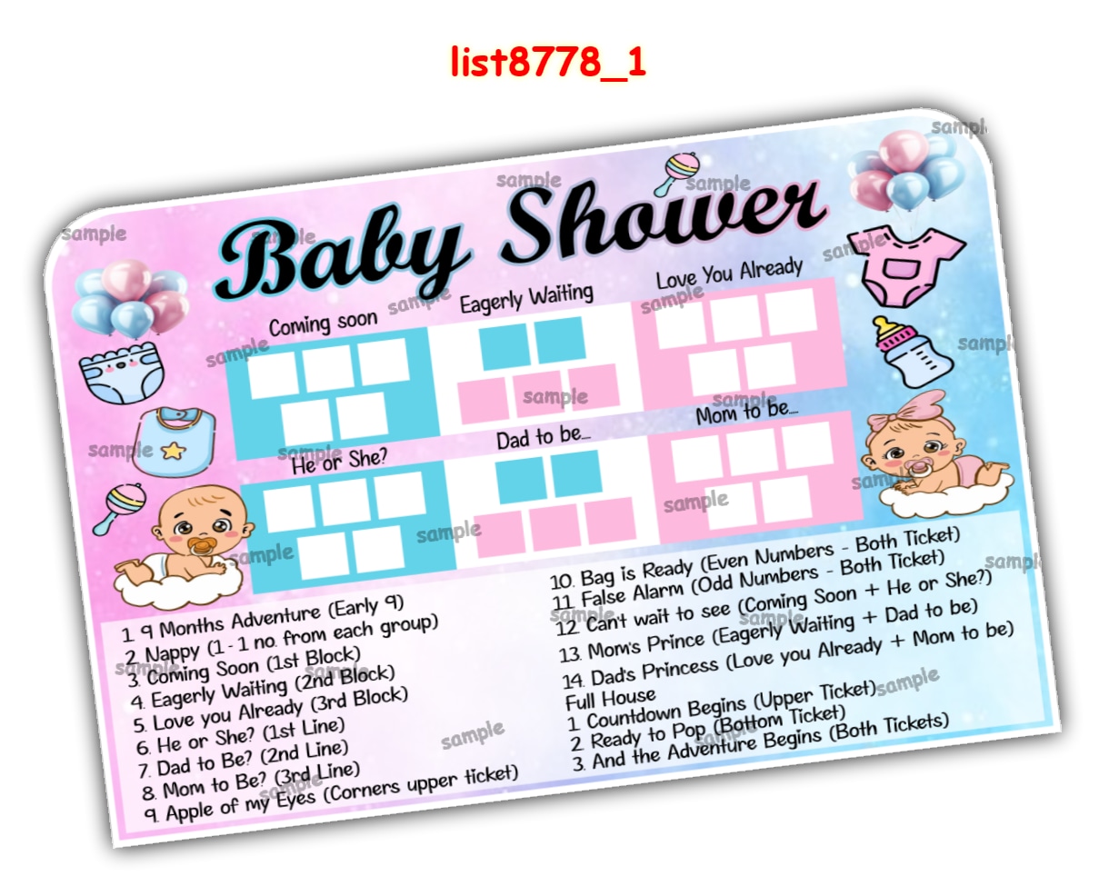 Tambola Housie | Printed list8778_1 Printed Tambola Housie