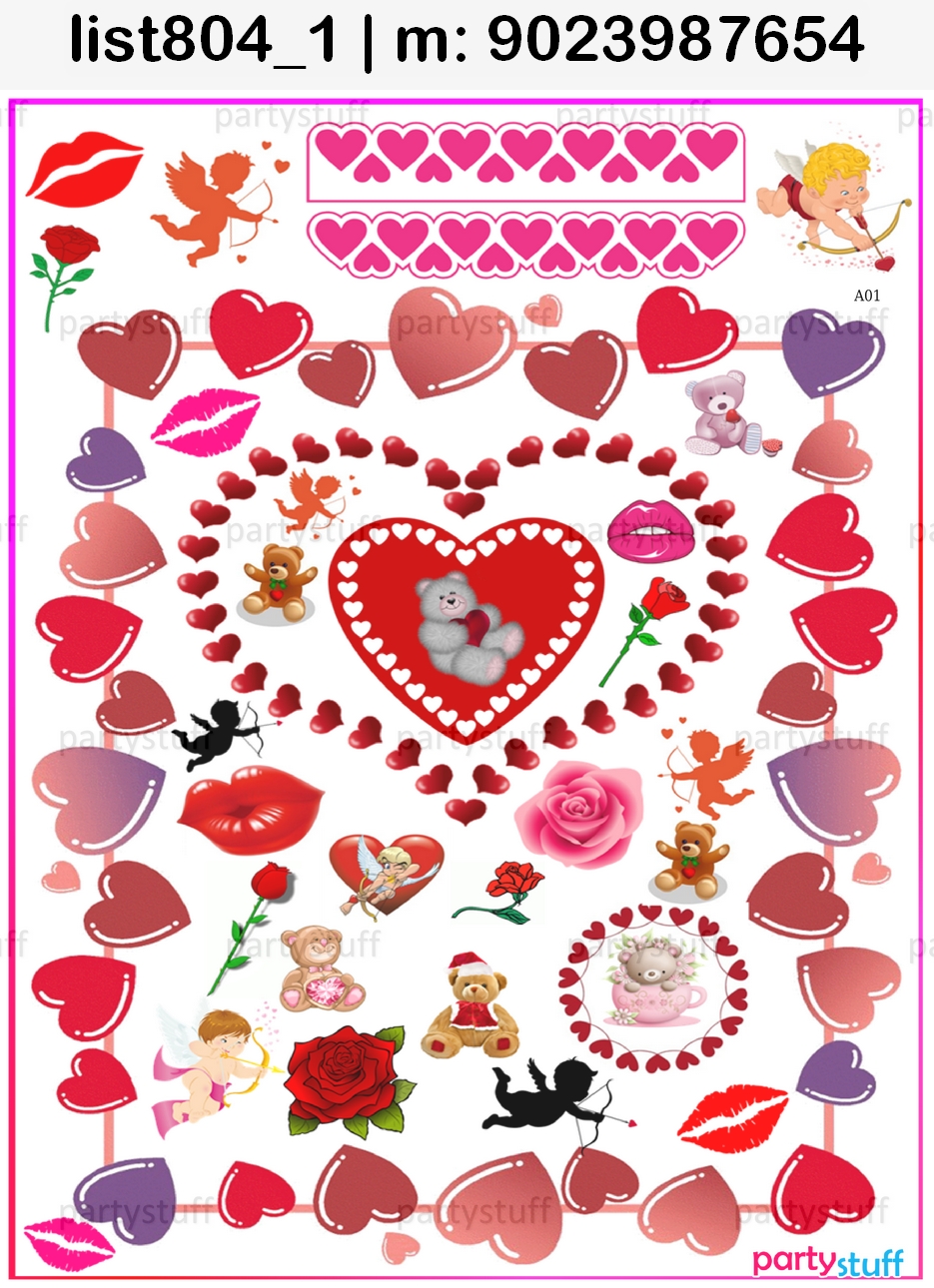 Valentine Items Count 2 | Printed list804_1 Printed Paper Games