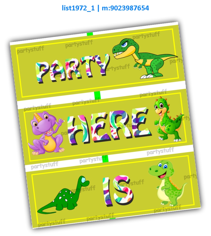 Dinosaur Party Hanging | Printed list1972_1 Printed Decoration