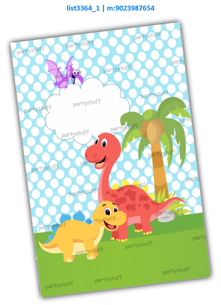 Dinosaur Bag Tag 4 | Printed list3364_1 Printed Cards