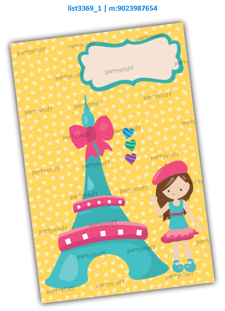 Paris Bag Tag | Printed list3369_1 Printed Cards