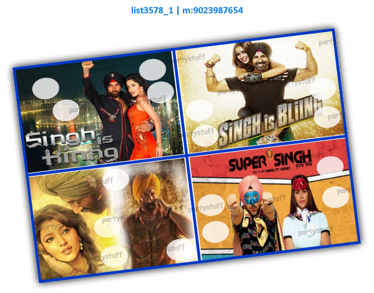 Singh is King Movie kukuba | Printed list3578_1 Printed Tambola Housie