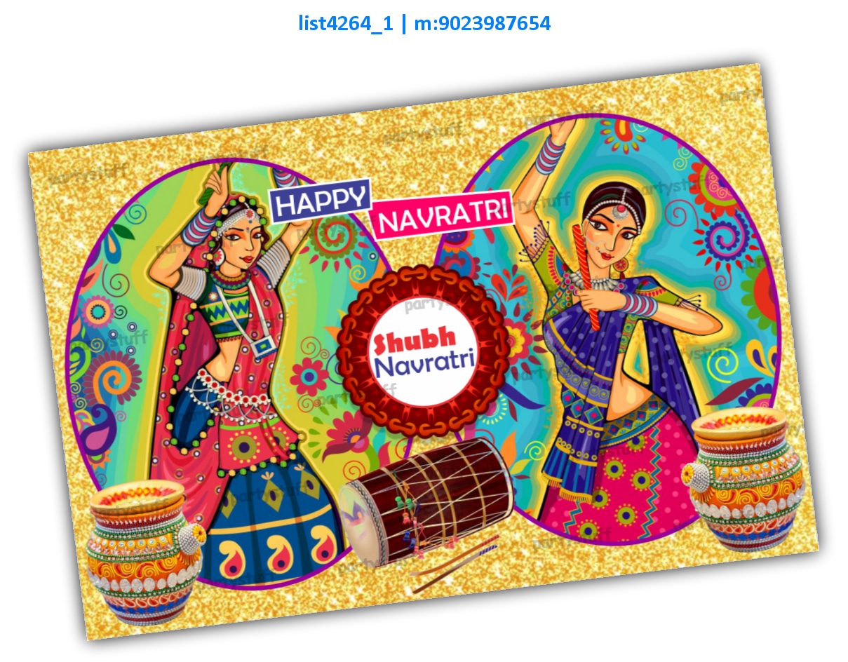 Navratri Wall Flex | Printed list4264_1 Printed Decoration