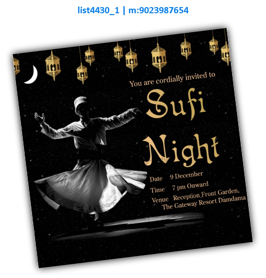 Sufi Night Invitation list4430_1 Image Cards