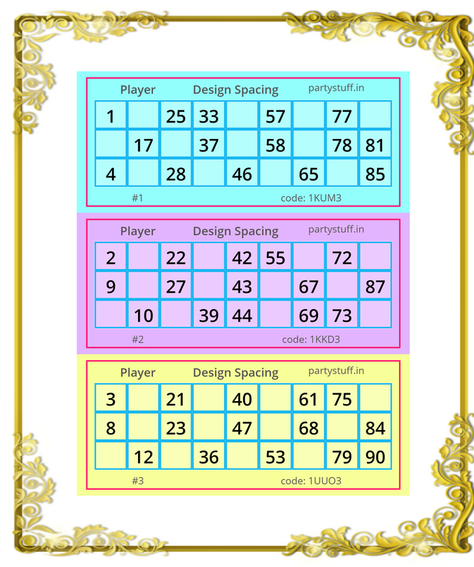 printable housie game housie tickets